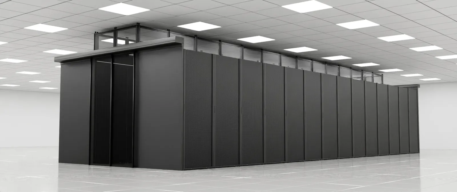 Containment configuration with doors and window panels